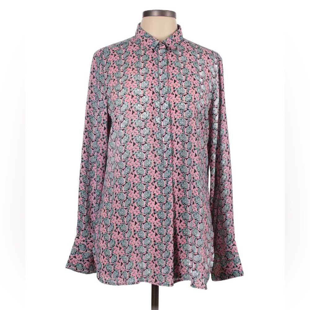 Banana republic flowy print half button tunic top like new